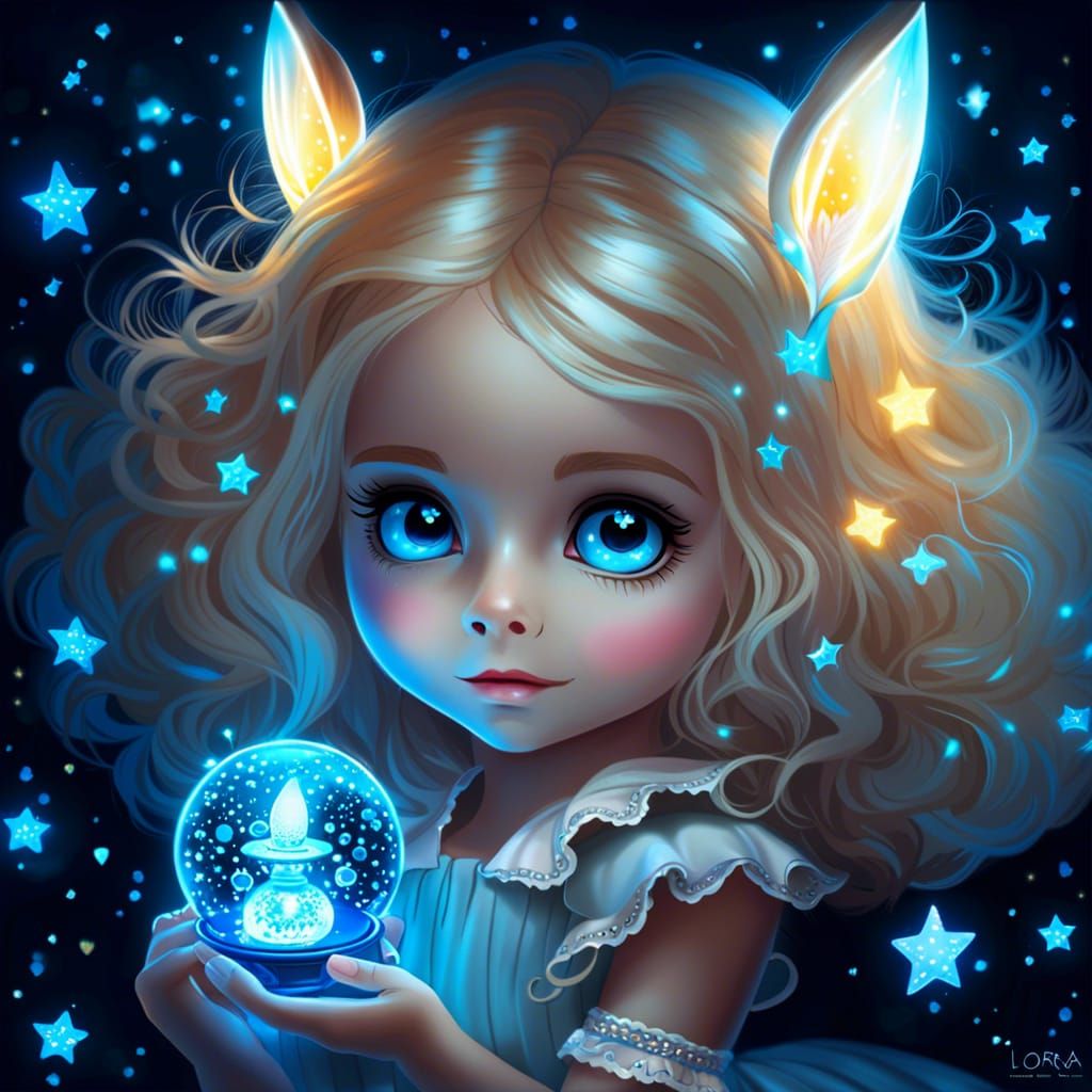 Bioluminescent Alice in Wonderland by Nicoletta Ceccoli