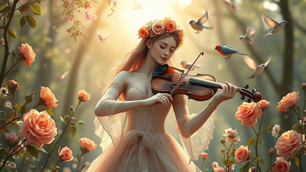 Ethereal Woodland Siren in Soft Floral Bloom