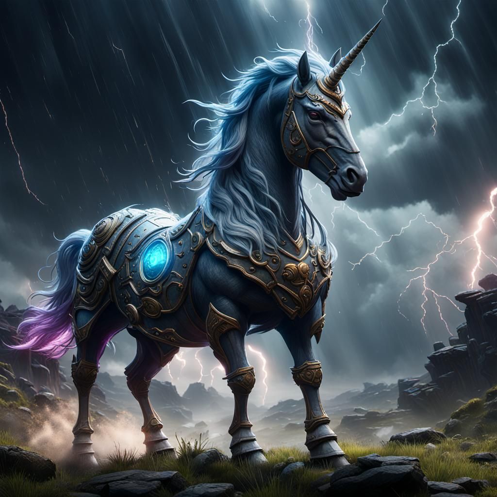 Unicorn in Stormy Moors: 3D Game Cinematic