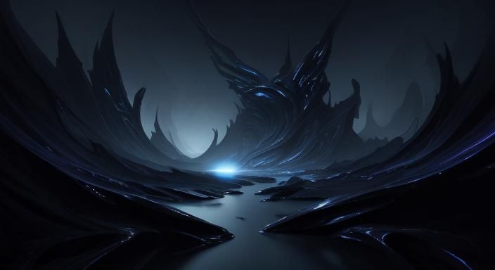 Surreal Void in Deep Space with Iridescent Details