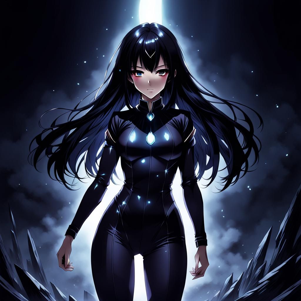 Anime Woman Encapsulated by Overwhelming Darkness