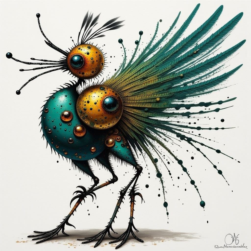 Gilded Peacockcore Robot Reveals Metal Tail Feather in Vibra...