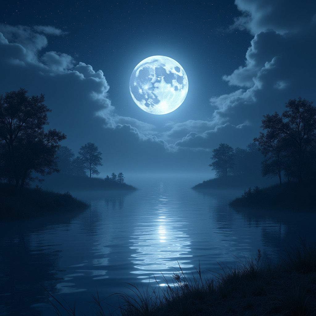 Moonlit Tranquility: A Fantasy Concept Art Image