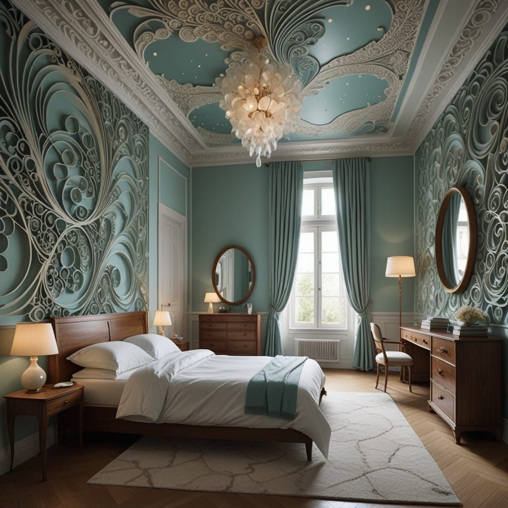 Ethereal Dormitories with Fractal Zentangle Details