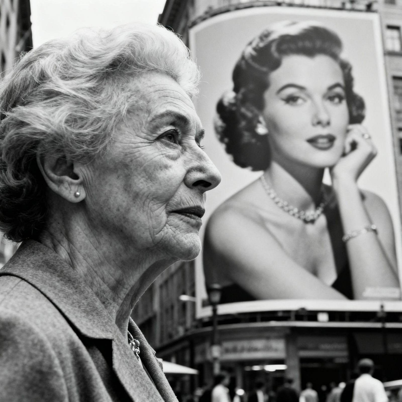 Contrast of Youth and Age in Black and White Street Photogra...