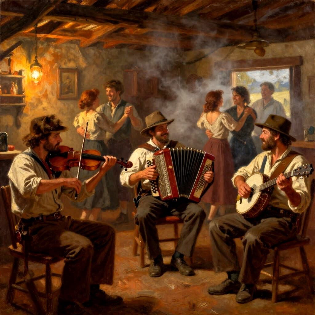 Australian Settlers Merriment in 1805 Tavern