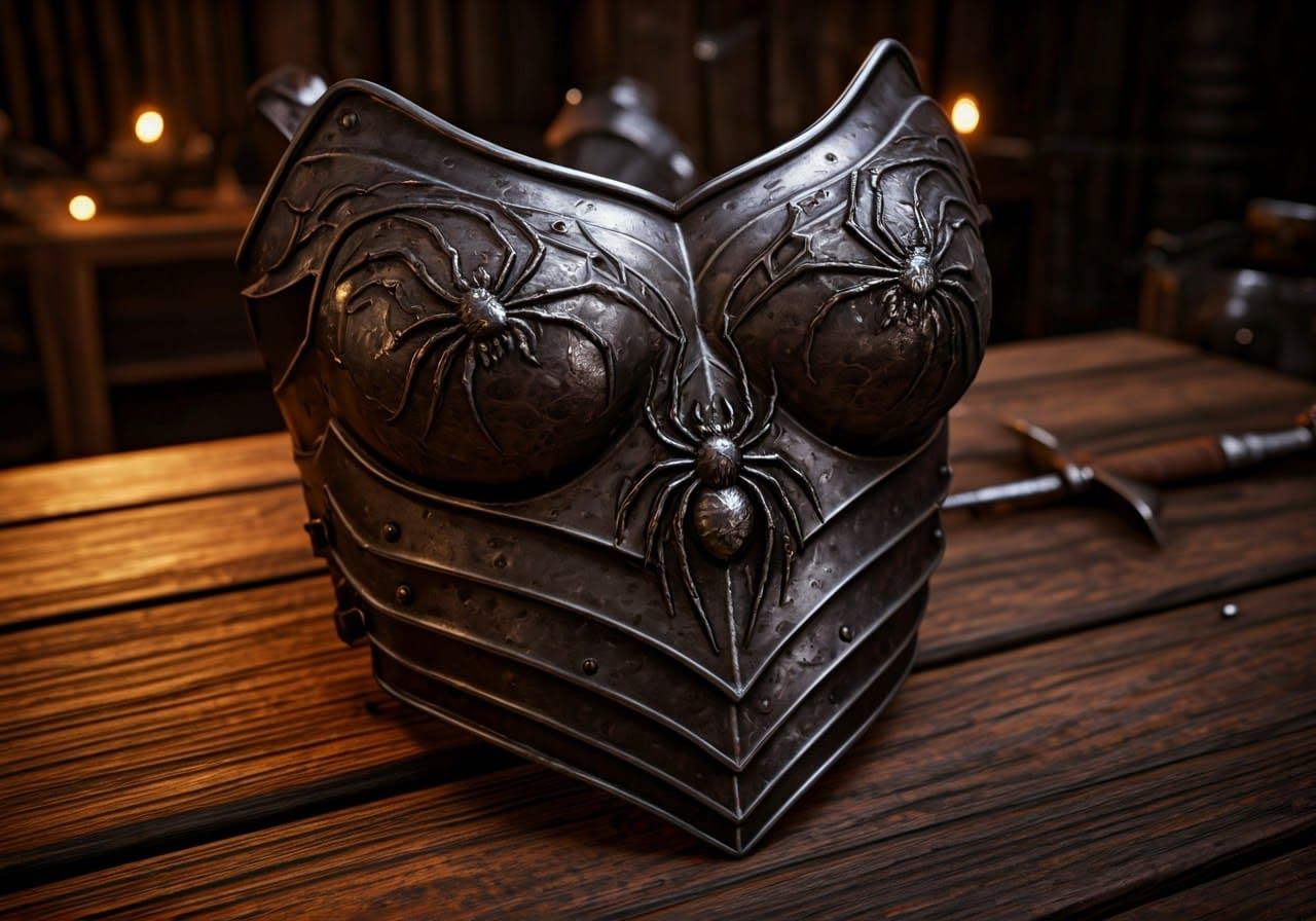 Fantasy Female Metal Armor Breastplate in Epic 3D Style