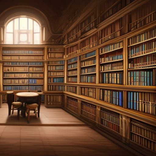 Magnificent Library Concept Art in 8K Resolution