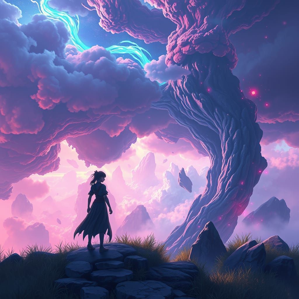 Ethereal Anime Realm on the Edge of Reality