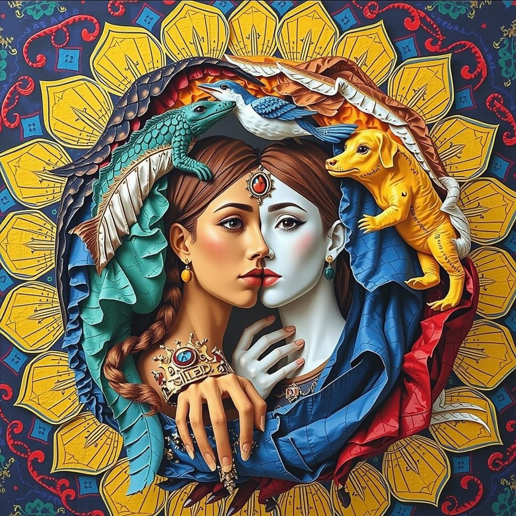 Paper Cut Collage of Human Kindness in 3D