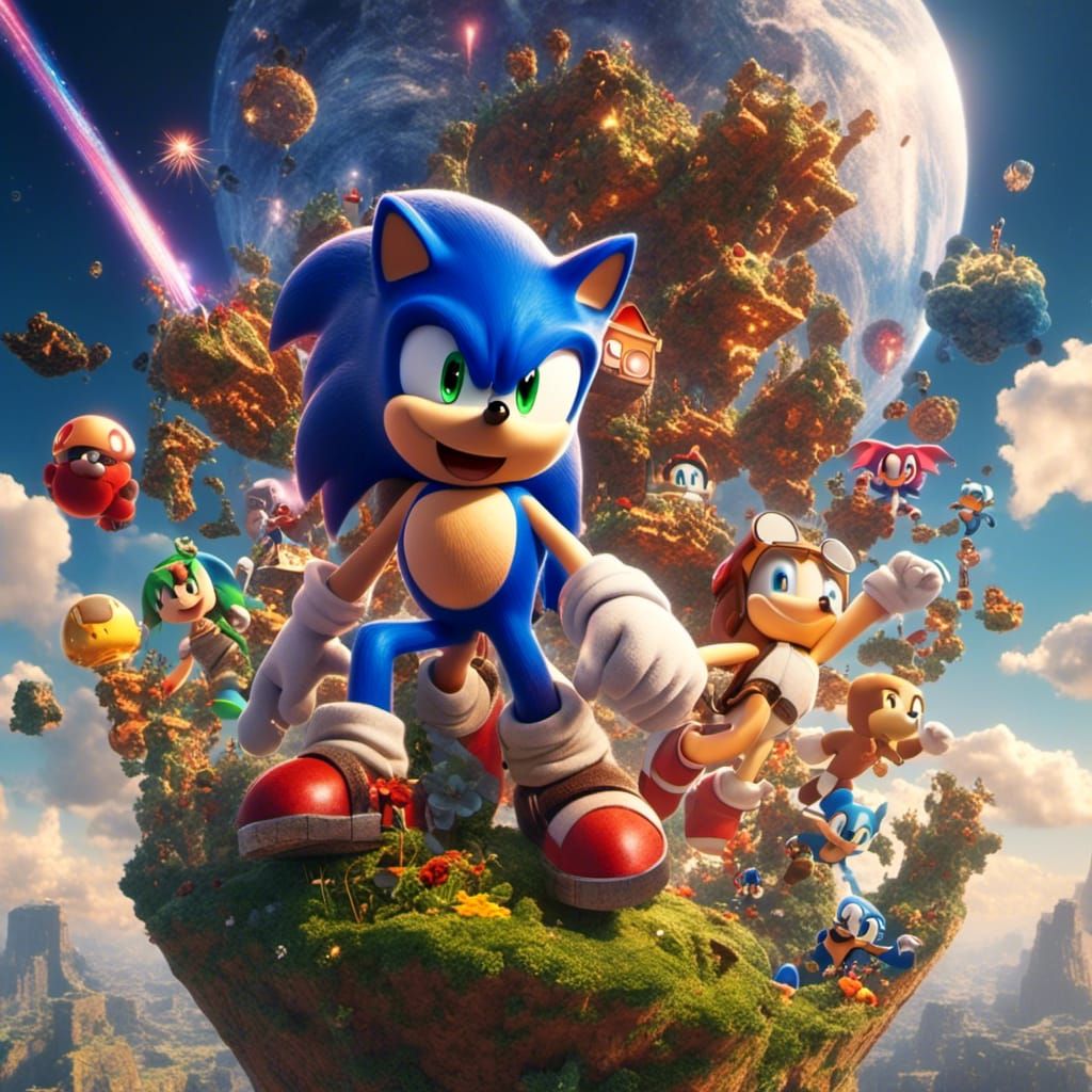 Sonic, Mario, and Minecraft Worlds Collide