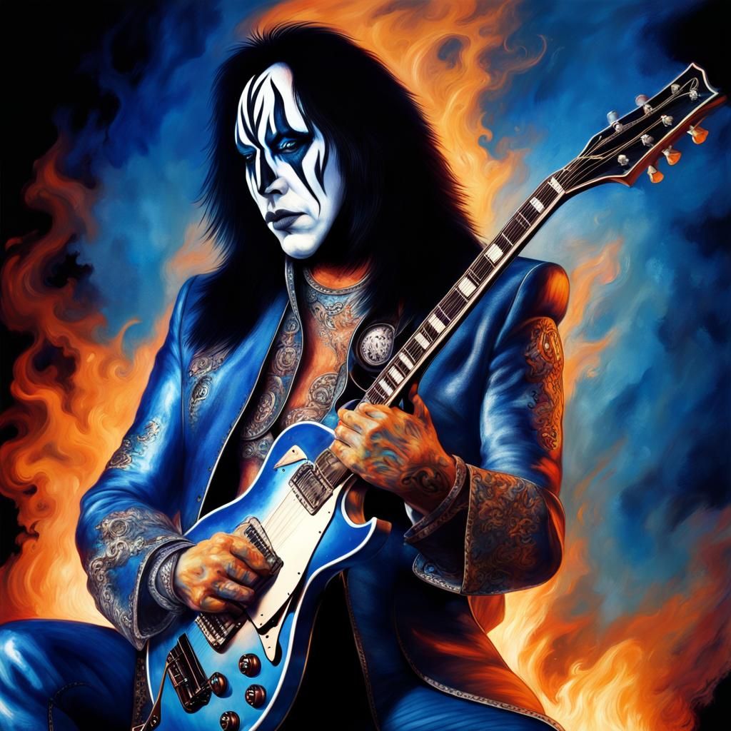 Ace Frehley Spaceman in Blue Flames