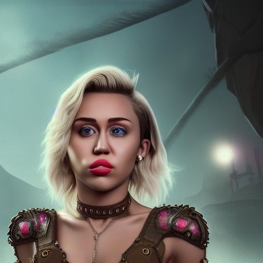 Miley Cyrus Portrait: Realistic Detailed Digital Painting