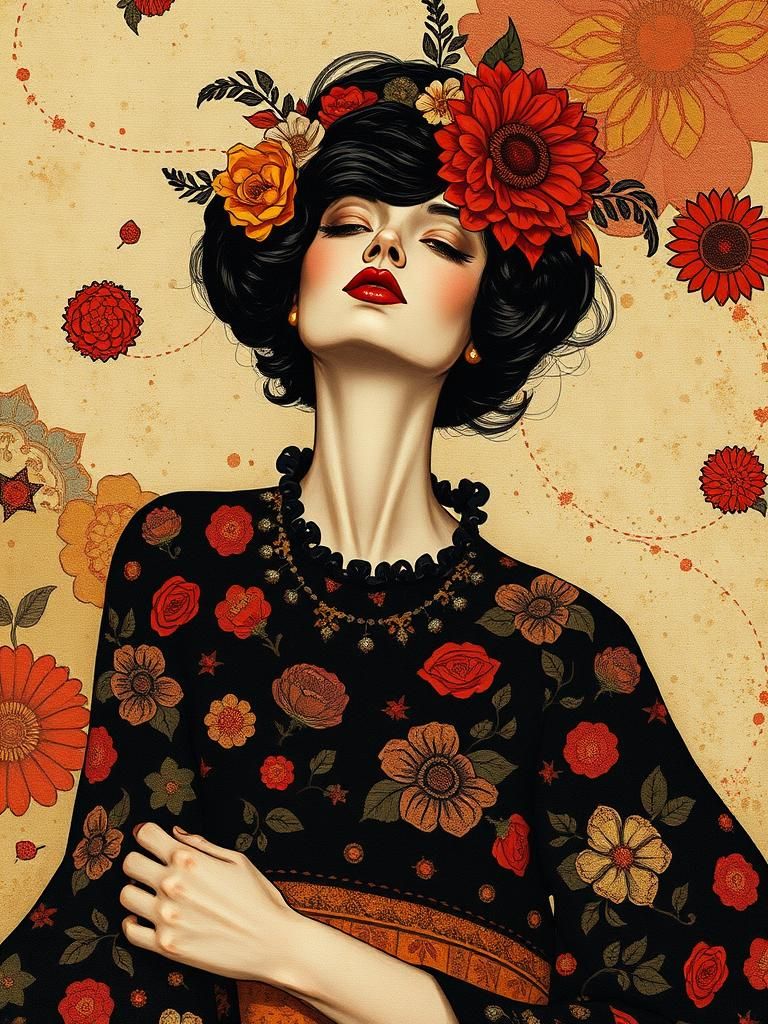 Art Nouveau Goddesses Dance in a Tapestry of Intricacy