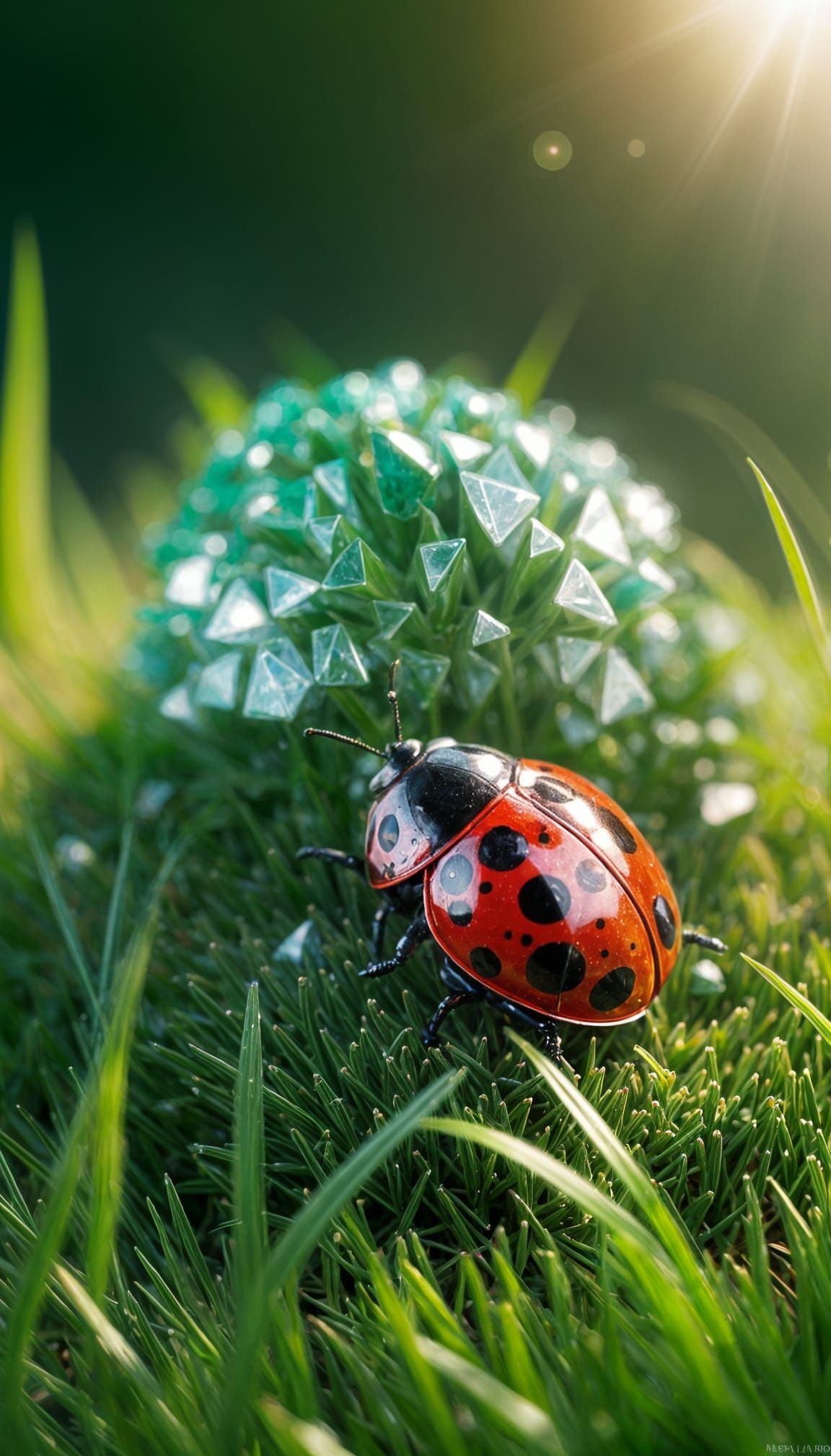 Crystal Ladybug Macro Photograph