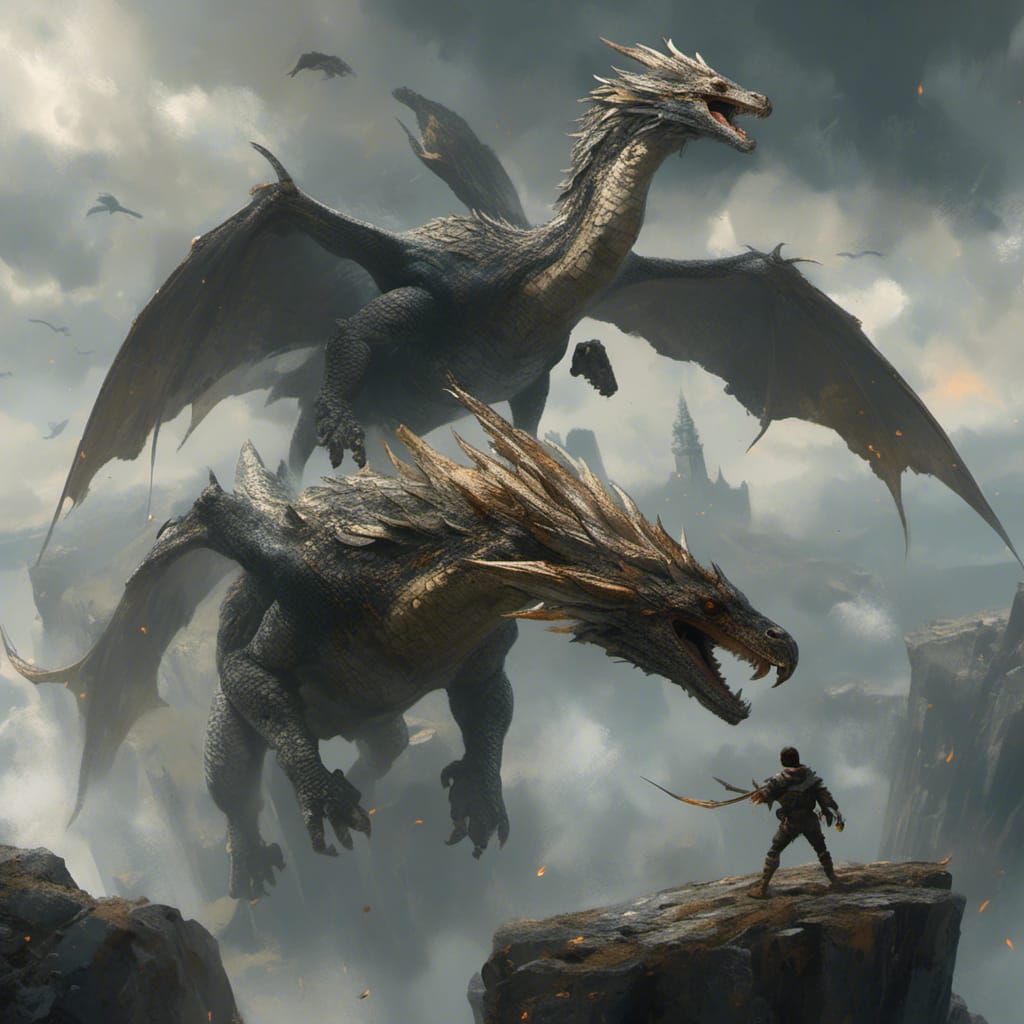 Wyverns Attack Cliffside Figures