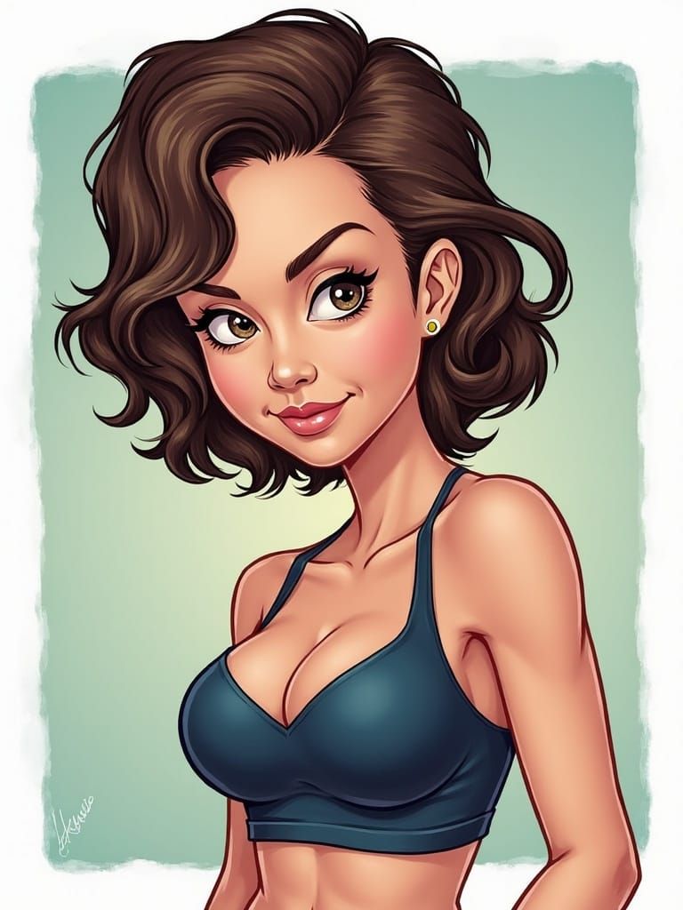 Woman Cartoon Portrait in Justice League Style