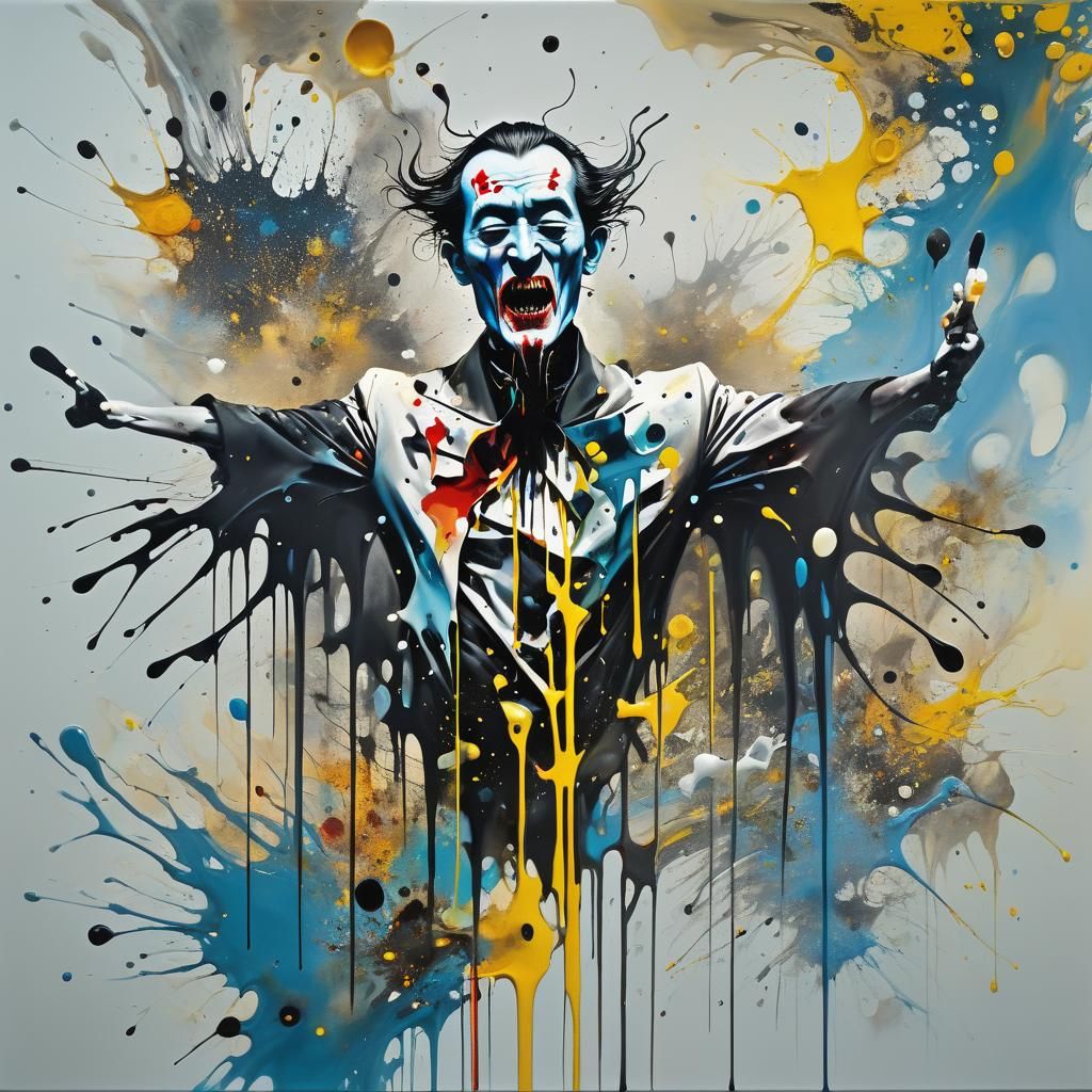 Abstract Ink Vampire Inspired by Hua Tunan