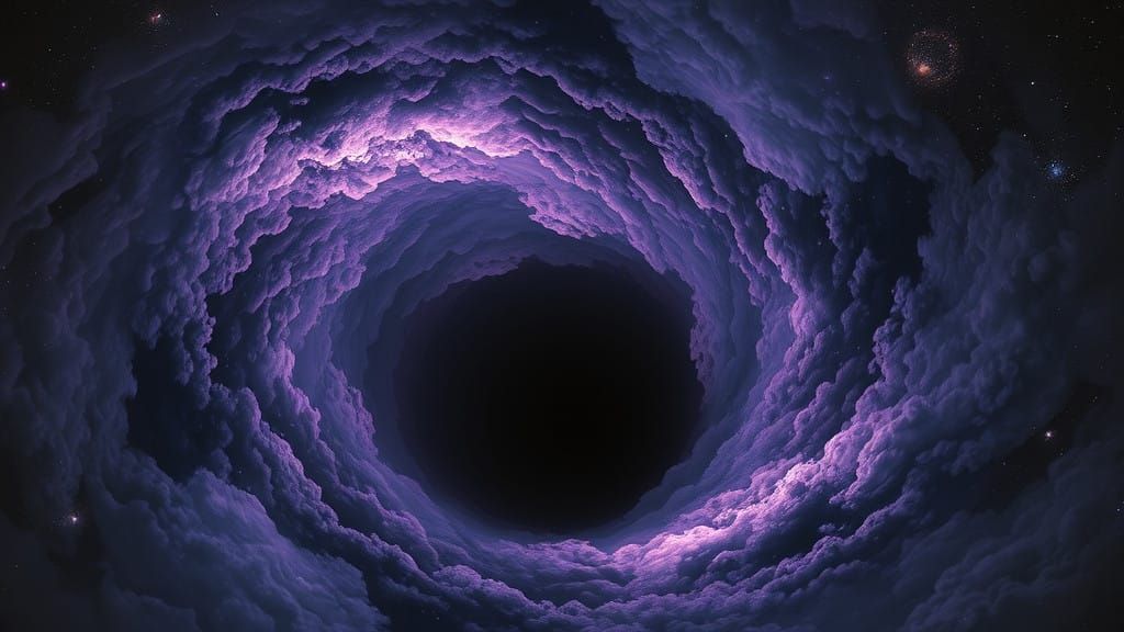 Cosmic Black Hole in Muted, Moody Colors