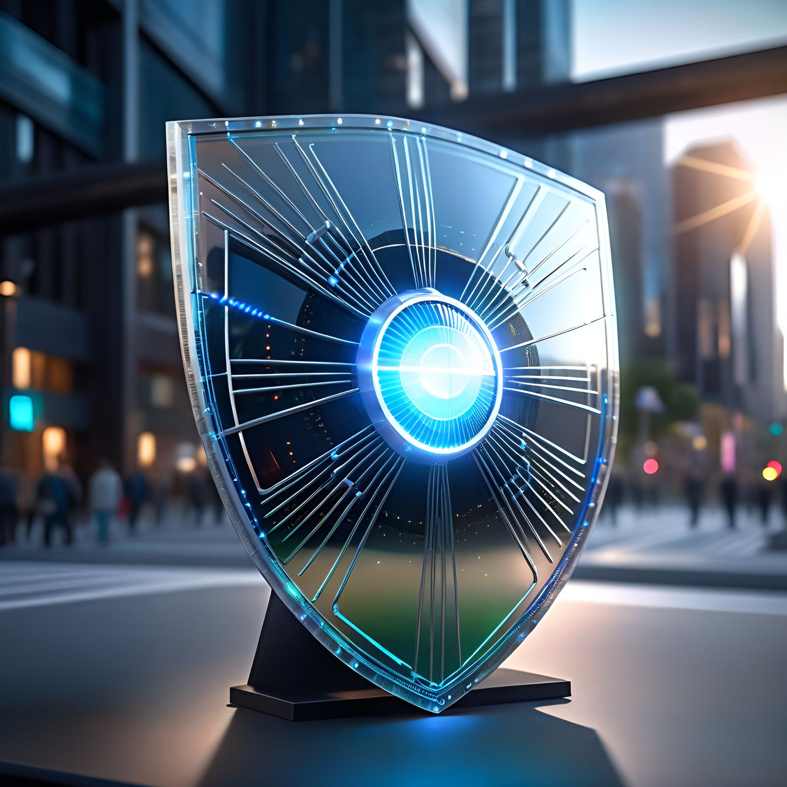 Futuristic Energy Shield with Force Field