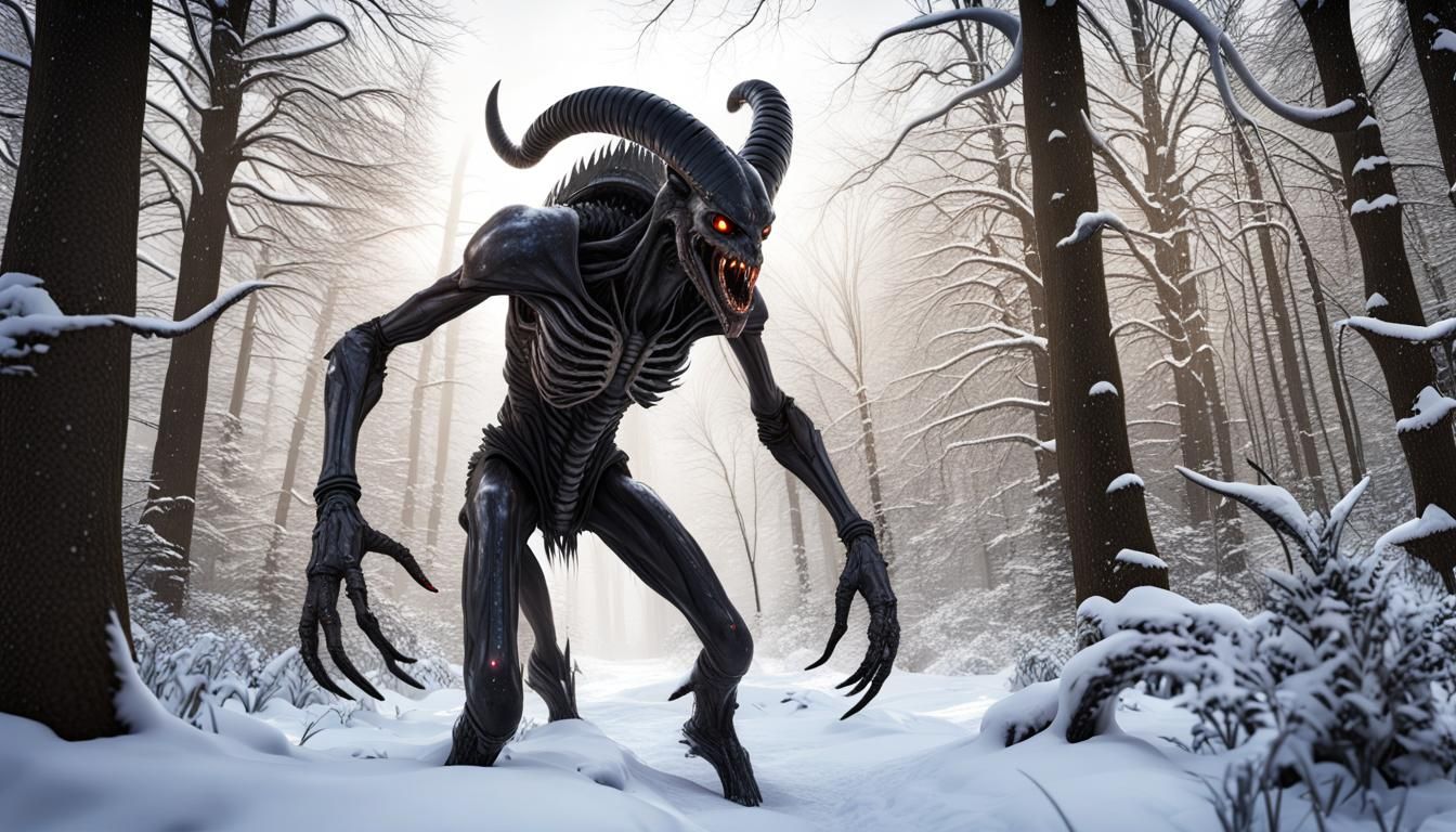 Alien Xenomorph Krampus hybrid