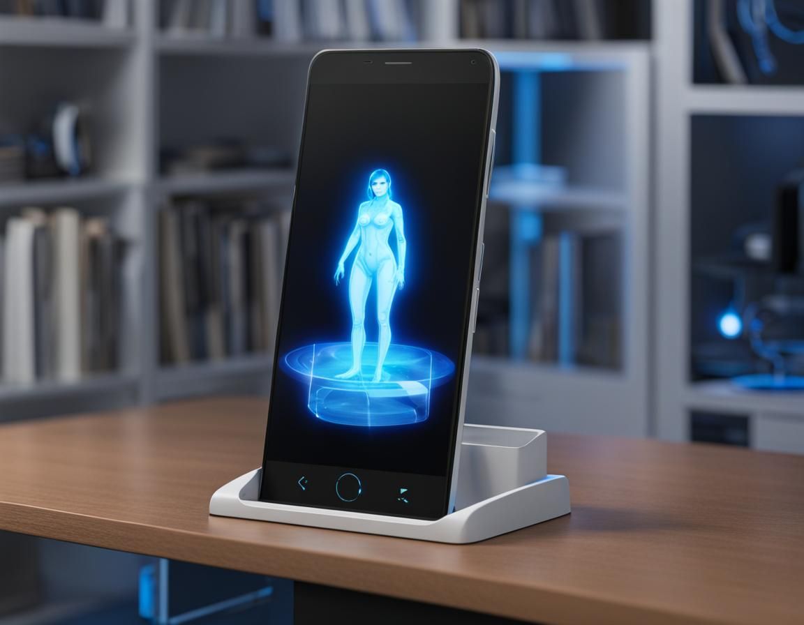 Striking Cortana Hologram in Blue