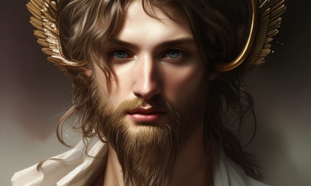 Ethereal Baroque Angelic Male Model Portrait