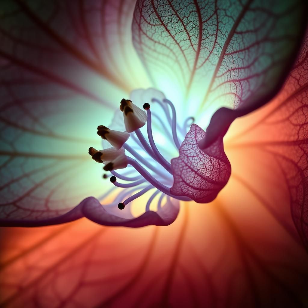 Bioluminescent Clematis Flower in Baroque Style