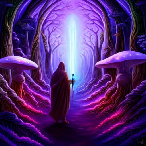 Jedi in Mystical Forest: Digital Matte Painting