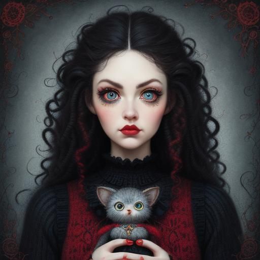 Whimsical Christmas Character Illustration in Surreal Style