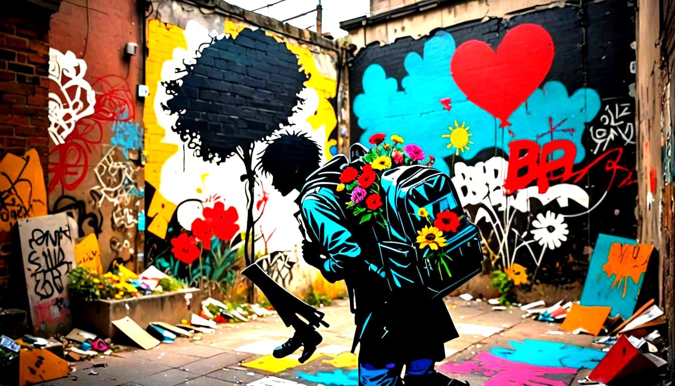 Banksy Style Street Art Graphic