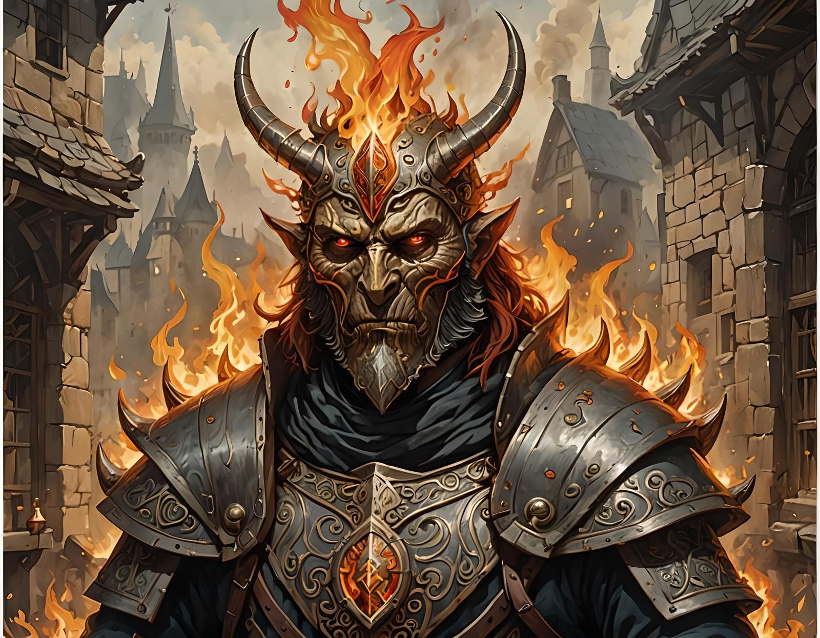 Ethereal Dullahan with Flaming Head