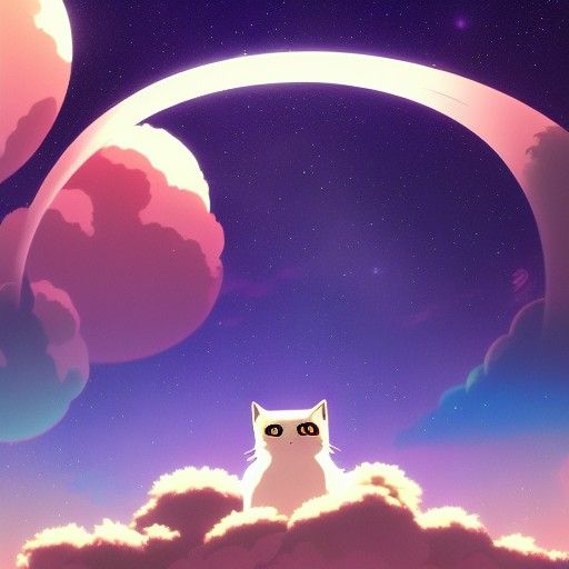 Cosmic Cat in Anime Style