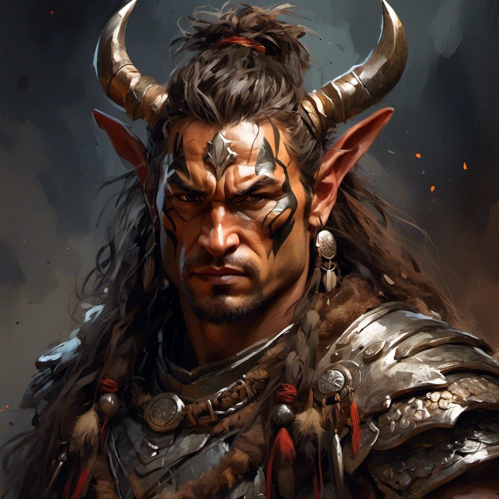 Animal Warrior Portrait with Deep Background