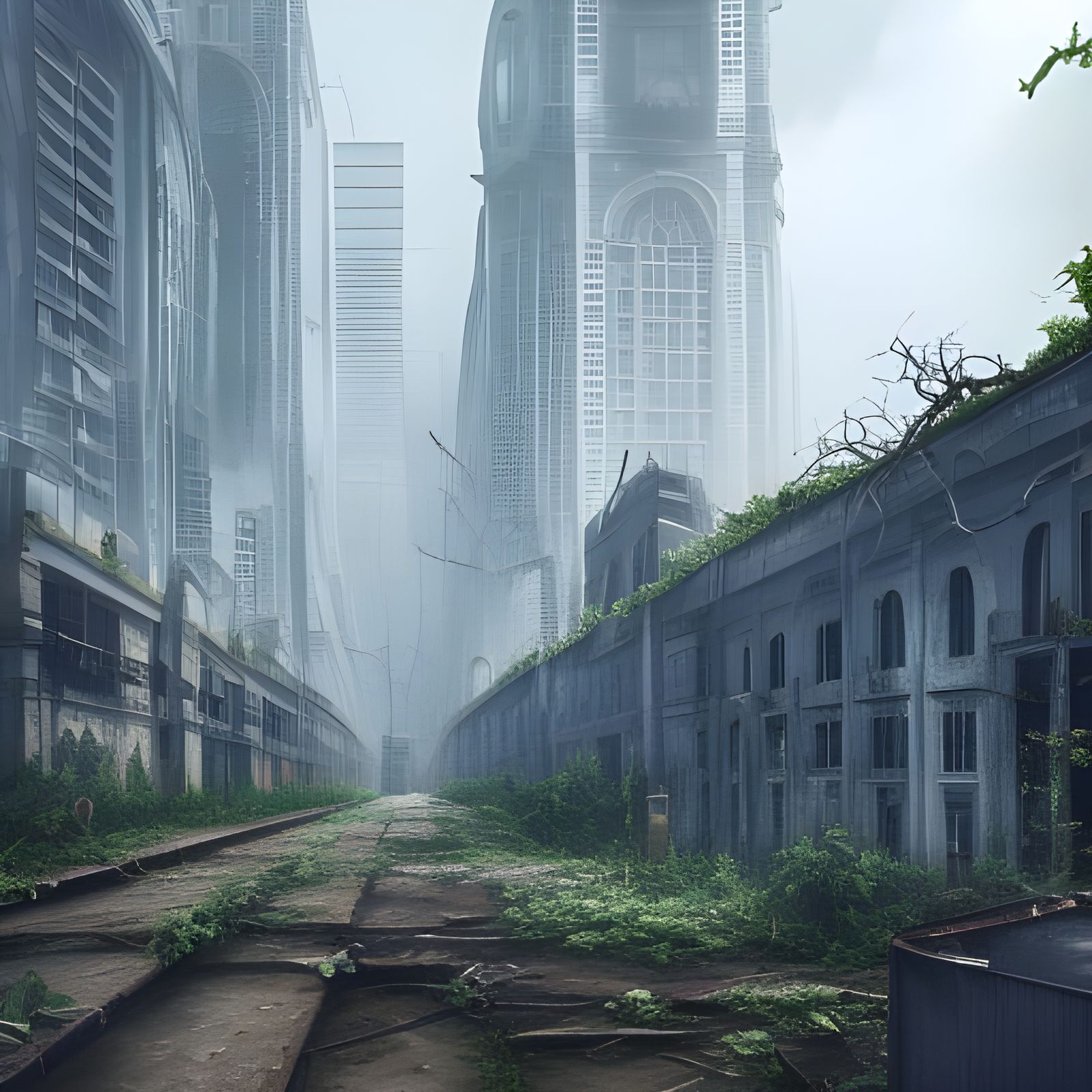 Nature Reclaims a Deserted Cityscape