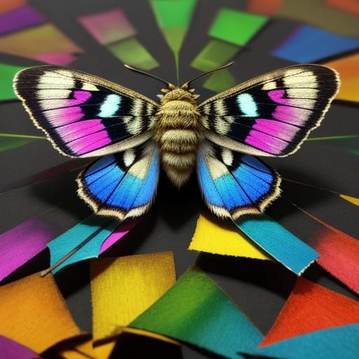 Brilliant Multicolored Moth in Hyperreal Detail