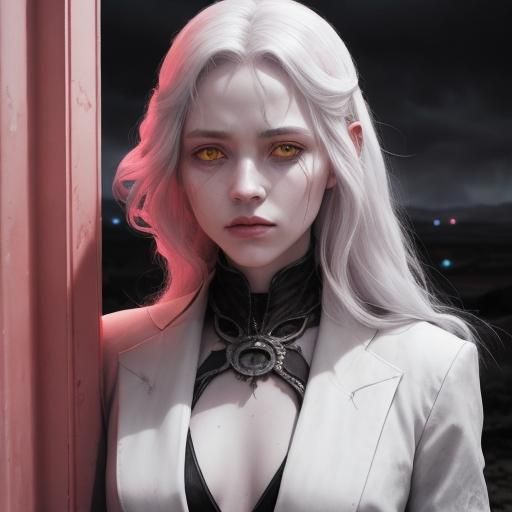 Eerie Portrait of Chronoa in Ruined Desert City