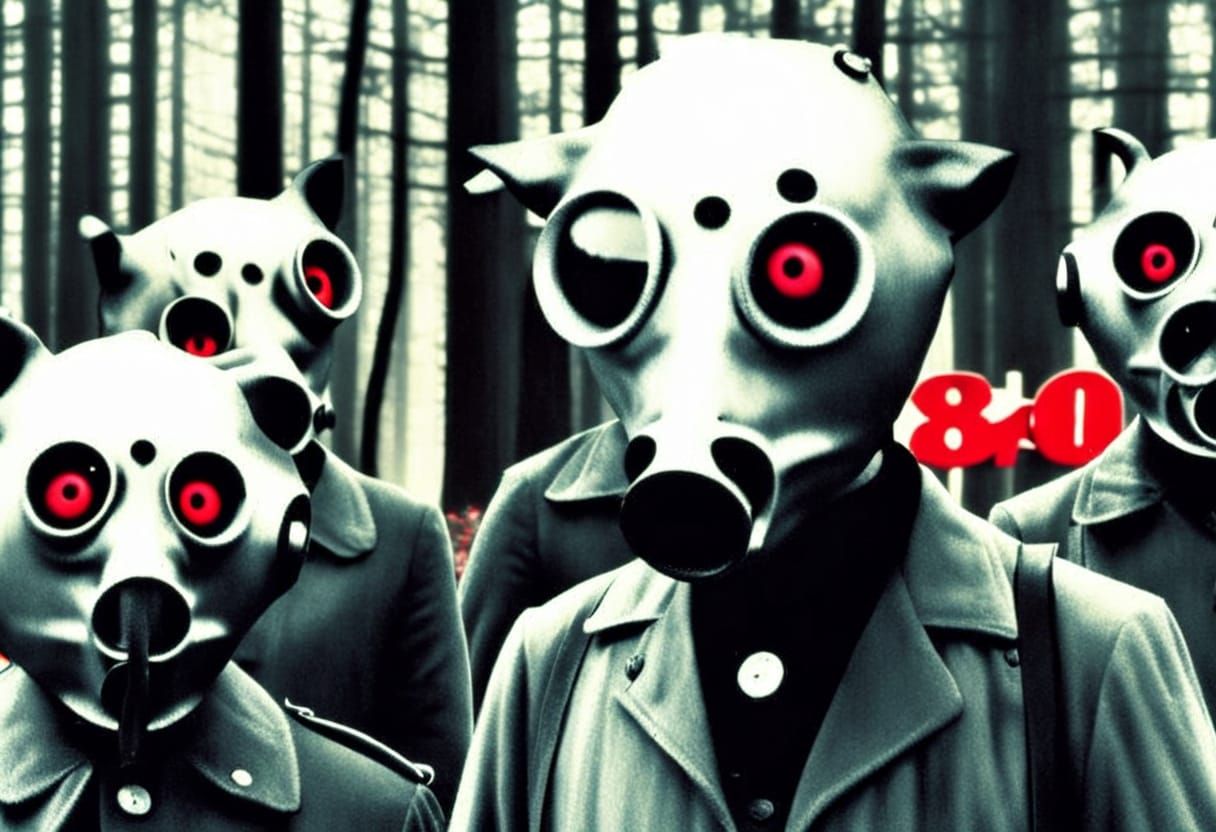 Joyful Gathering Watched by Eerie Shadow Spirit