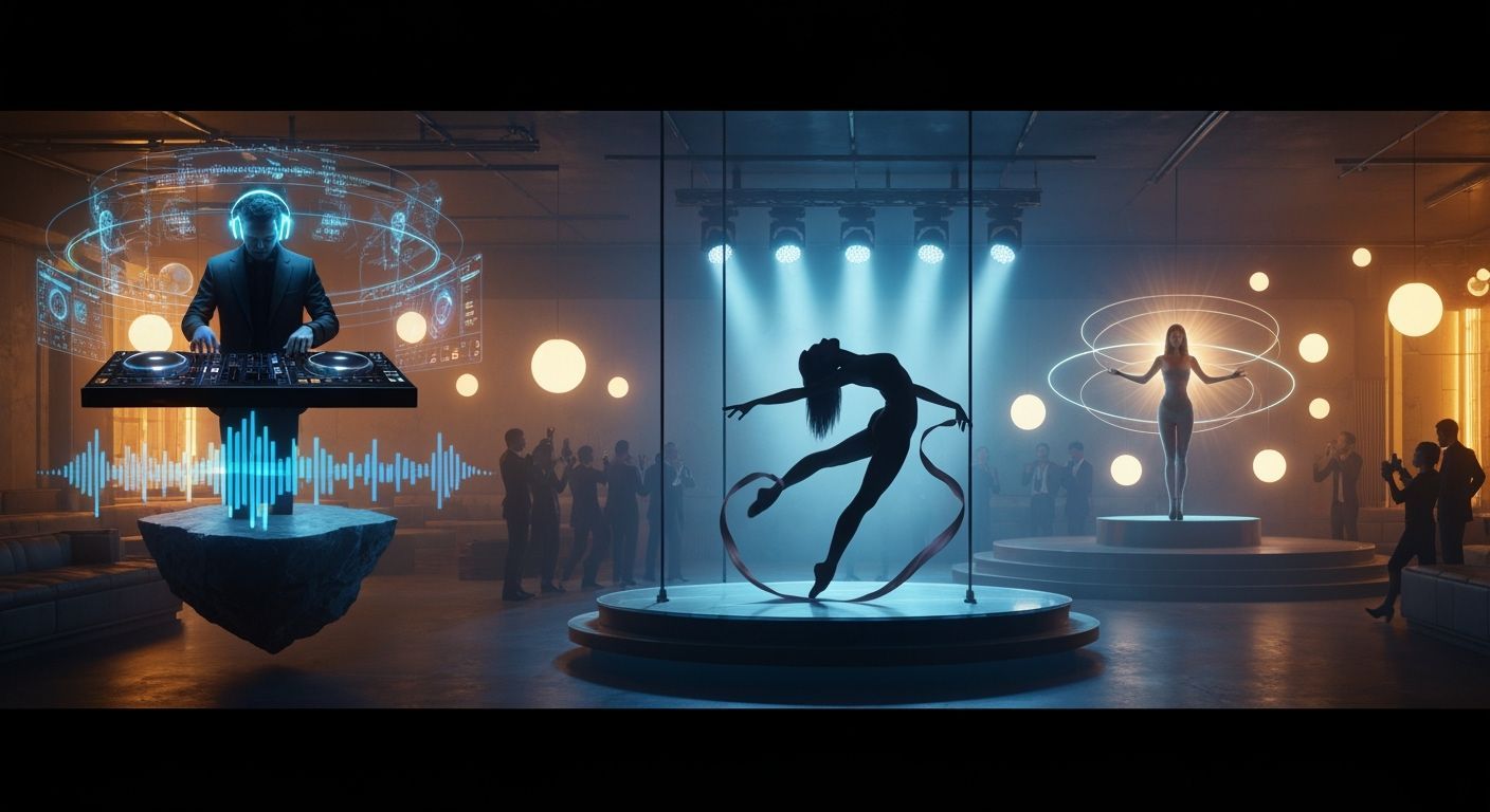 Futuristic Cyberpunk Lounge with Holographic Elements