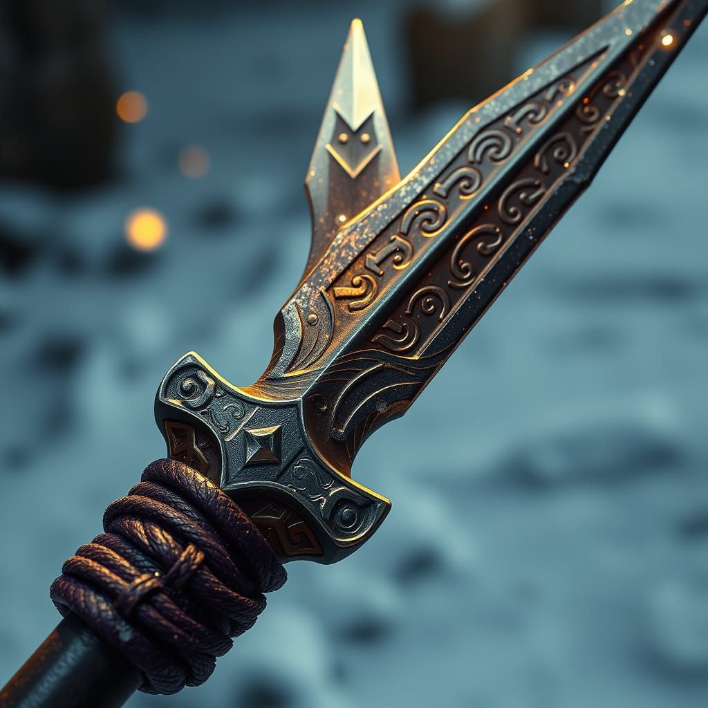 Spear of Nordic Legend in Dark Fantasy Style