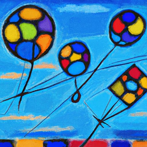 Colorful Balloons in the Sky: Kandinsky Style