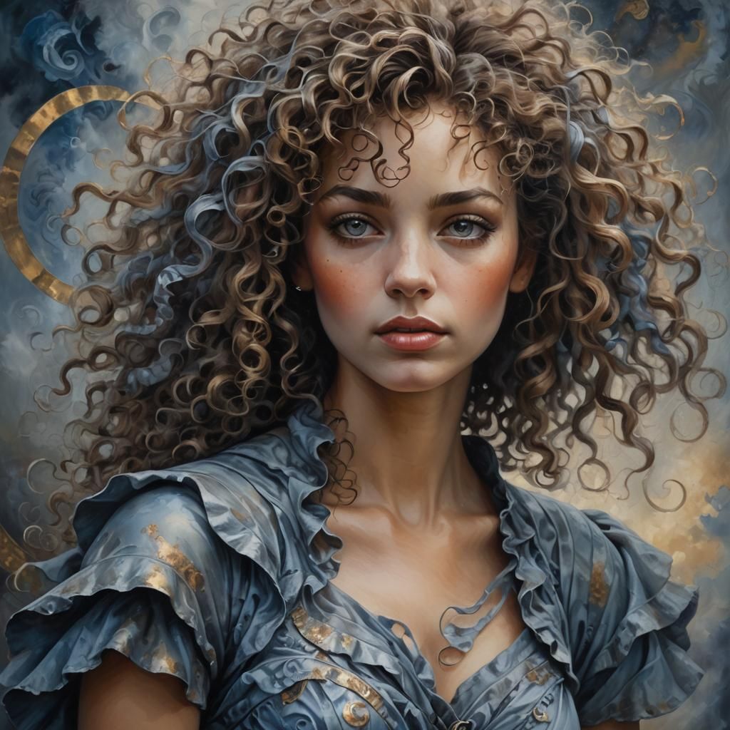 Ethereal Woman Portrait in Expressionist Oil Painting