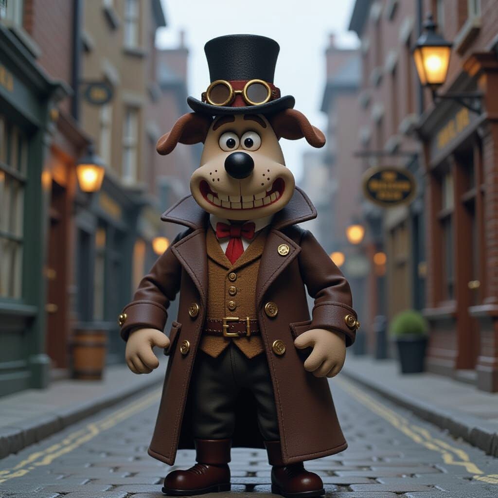 Steampunk Bulldog Henchman in Claymation Style