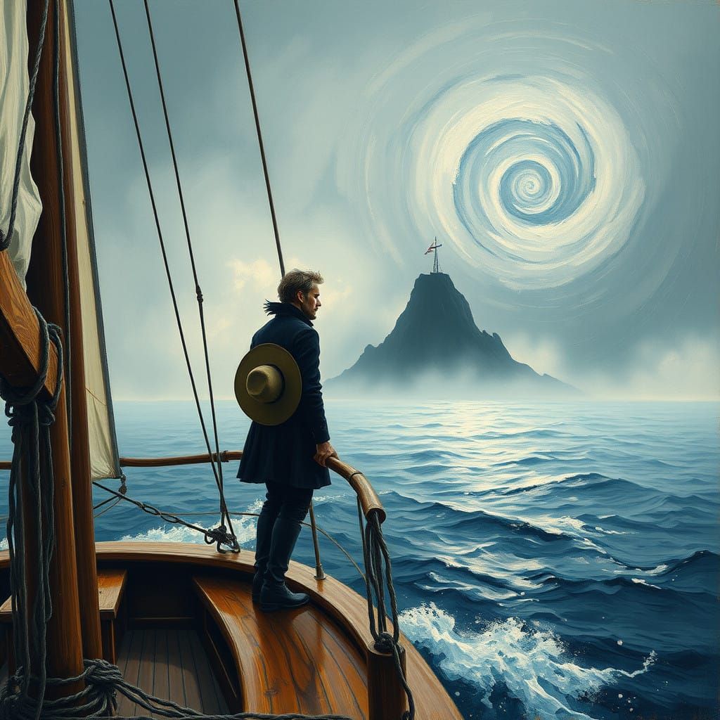 Sailor Lost in Thought Gazing at Cyclopes' Land