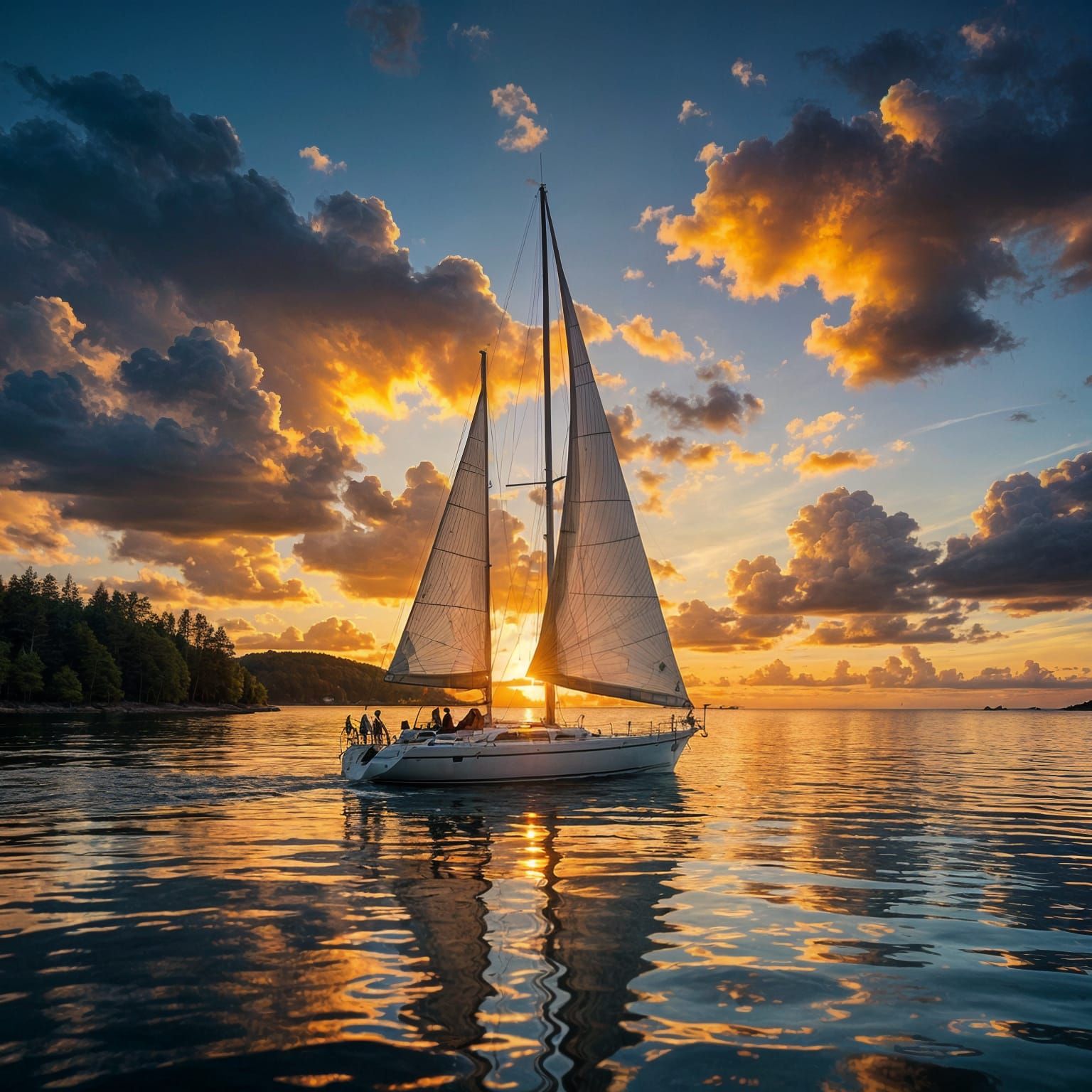 Sailboat at Sunset: A Cinematic Voyage