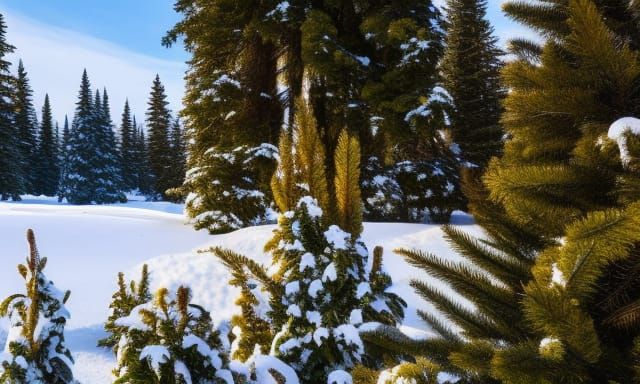 Weasels Playing in Snow: Hyperdetailed Winter Scene