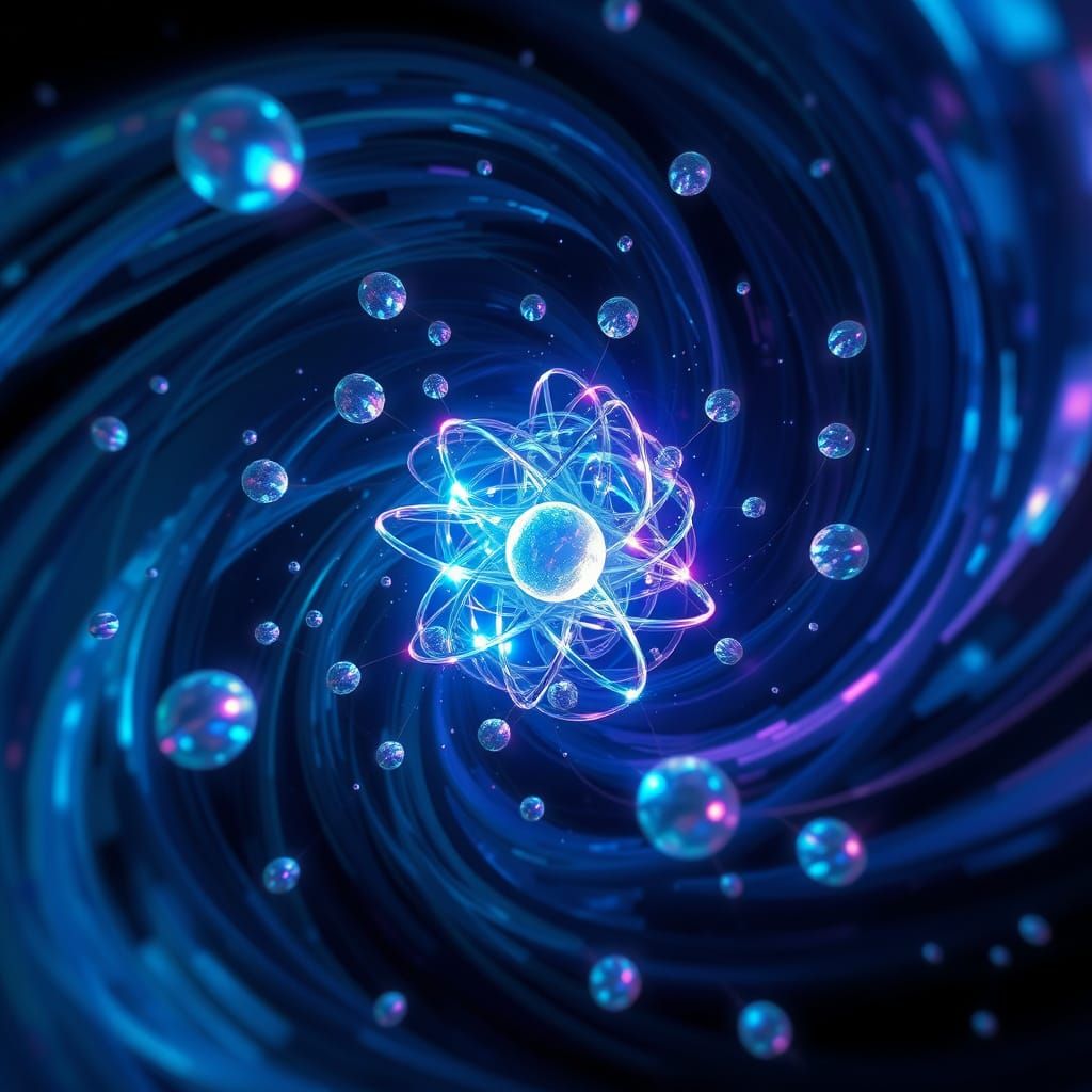 Iridescent Atomic Vortex in Cosmic Blackness