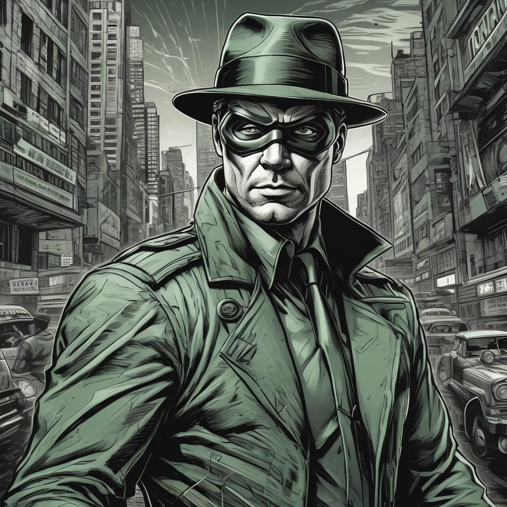 Green Hornet in Retro Comic Book Style