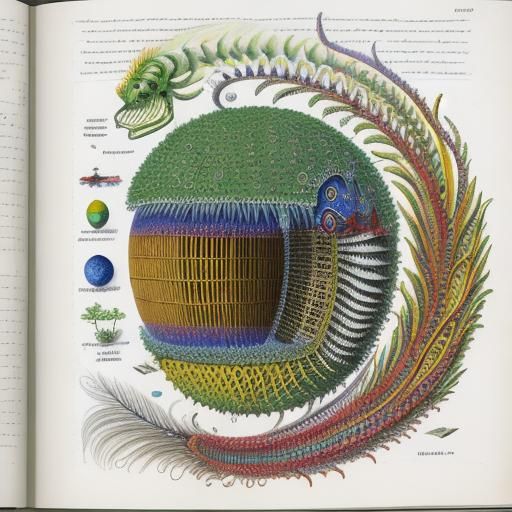 Surreal Life Form in Codex Seraphinianus Style