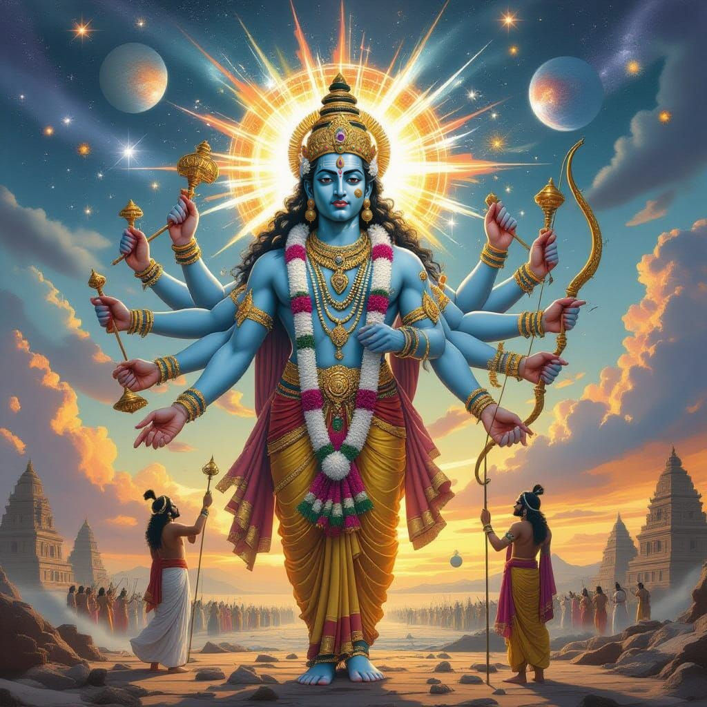 Lord Vishnu's Vishwaroop Form: A Divine Vision